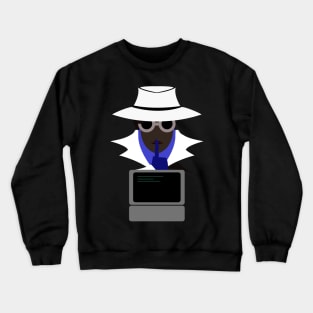 Lady White Shush (Afro W/Computer): A Cybersecurity Design Crewneck Sweatshirt